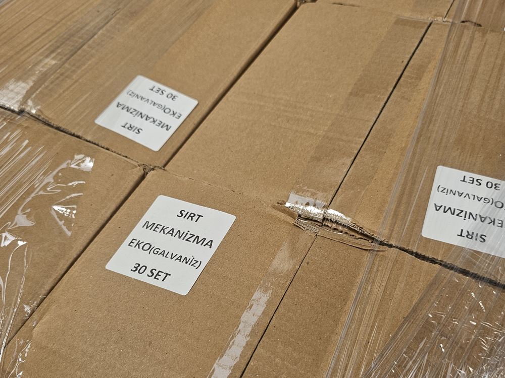 Labelled and palletised despatch cartons