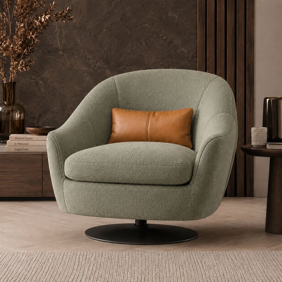 Swivel armchair built on a rotating table mechanism